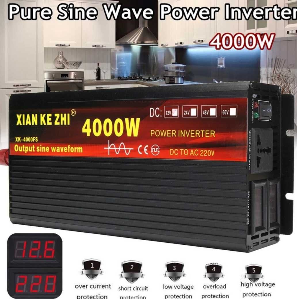 Inversor onda pura 12 ou 24 voltes nominal 2000 a 8000 watts