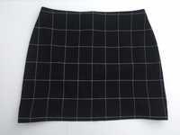 Spódnica mini h&m hm czarna kratka dzianinowa elegancka