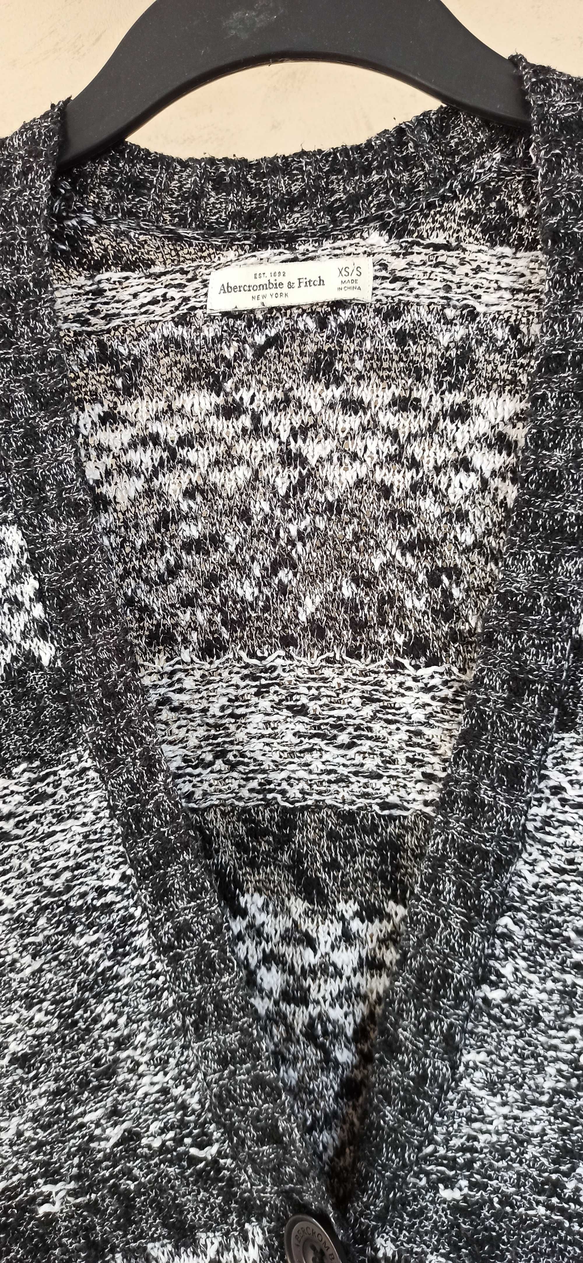 Sweter damski kardigan narzutka dzianinowa Abercrombie zapinany