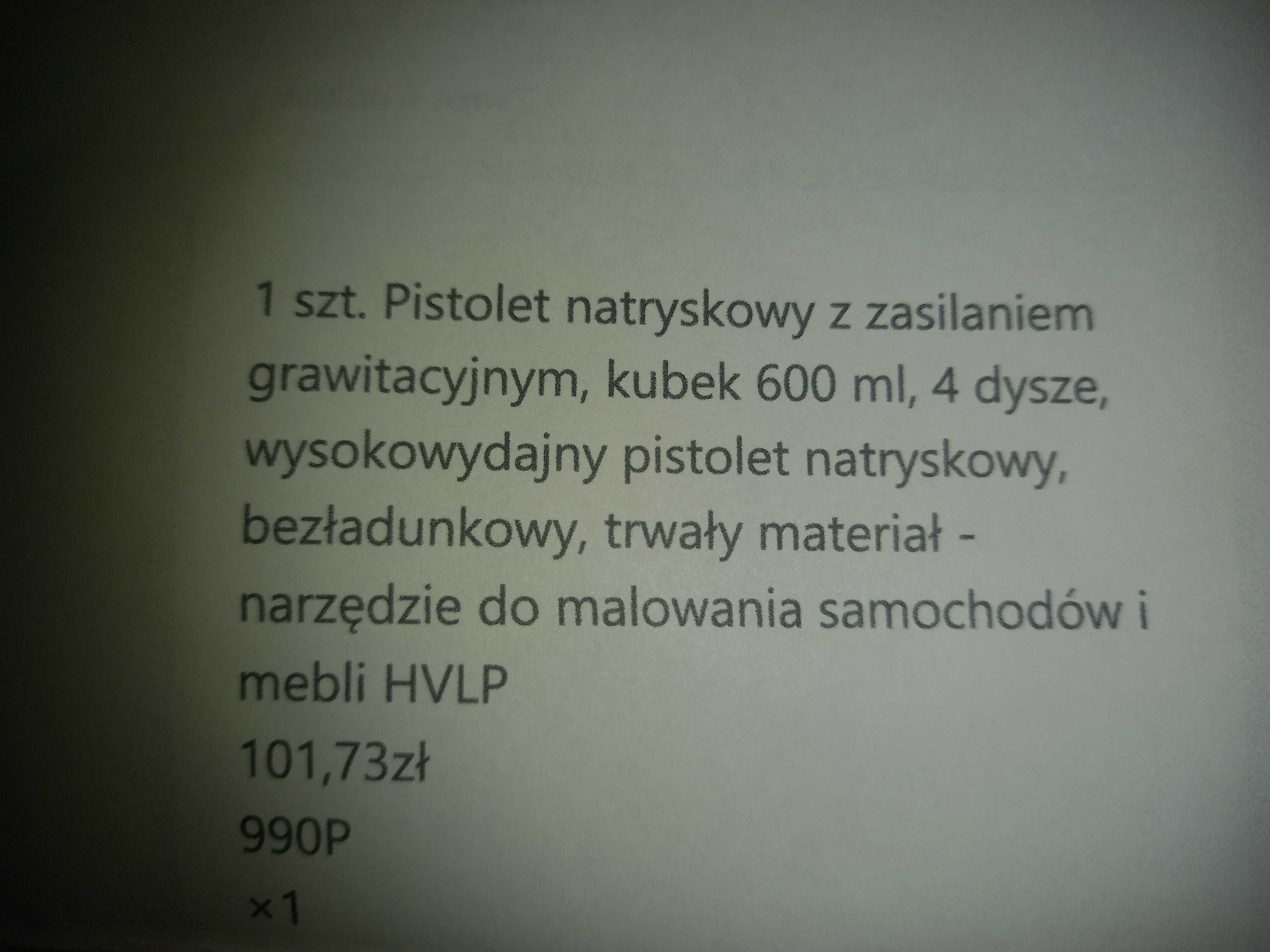 Pistolet natryskowy zasilaniem Grawitacyjnym malowanie samochodów itd