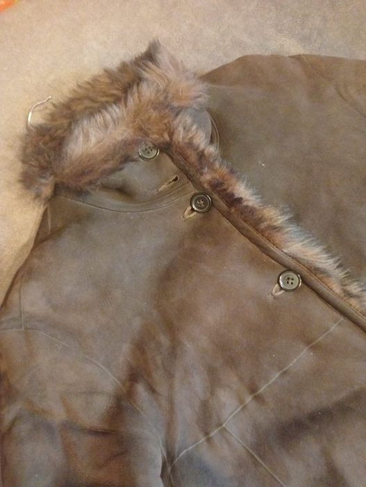 Дублёнка женская натуральная шоколадного цвета. Размер 48-50