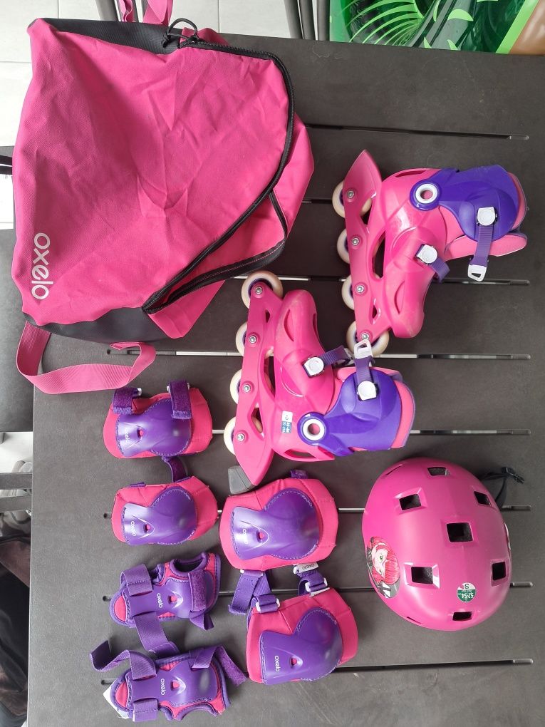 Patins em linha + Acessórios de segurança criança