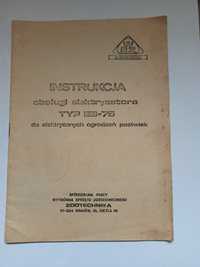 Instrukcja obsługi elektryzatora typ EB-75 1978r