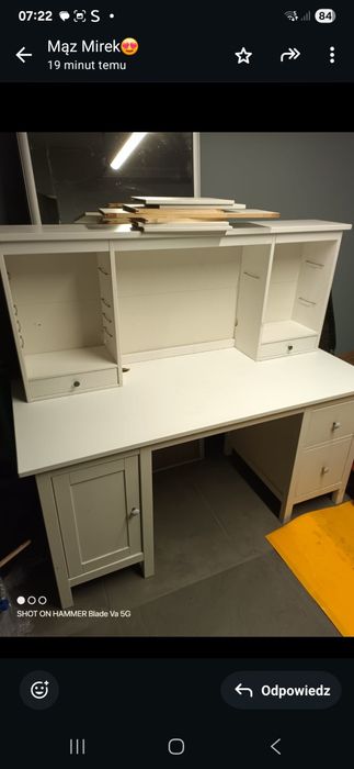 Biurko  z nadstawką  ikea hemnes sosnowe.