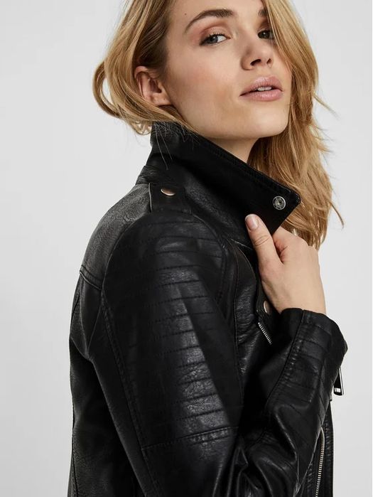 Куртка косуха. Чорна косуха жіноча. Куртка VERO MODA
