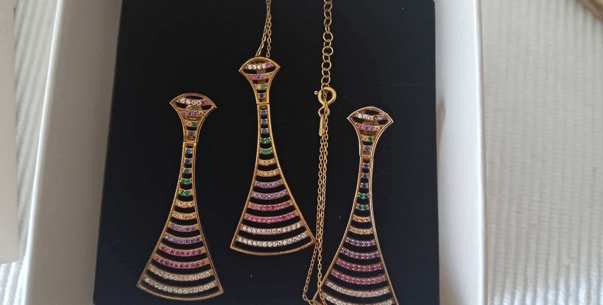 Conjunto de colar e brincos