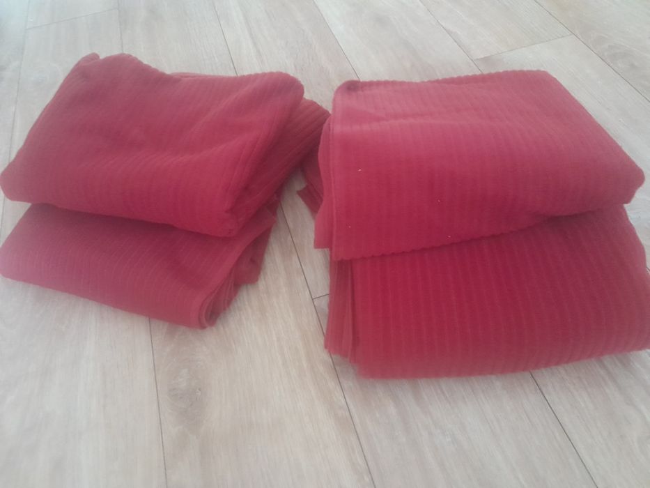 4 welurowe zasłony bordowe