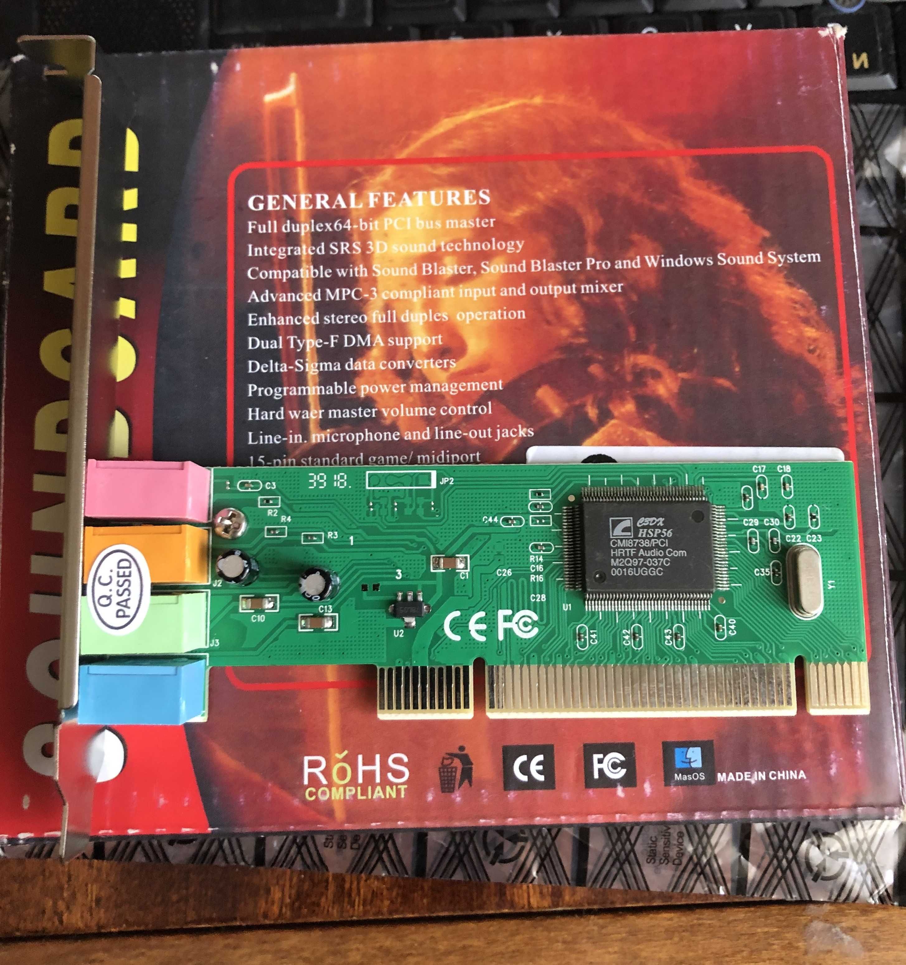Звуковая карта Atcom C-media 8738 PCI 4Ch (10715) для ПК (Компьютера)