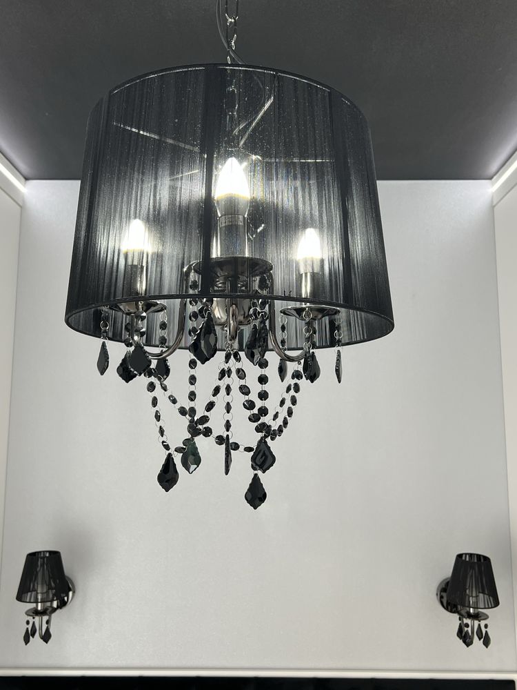 Lampa sufitowa i kinkiety w stylu glamour