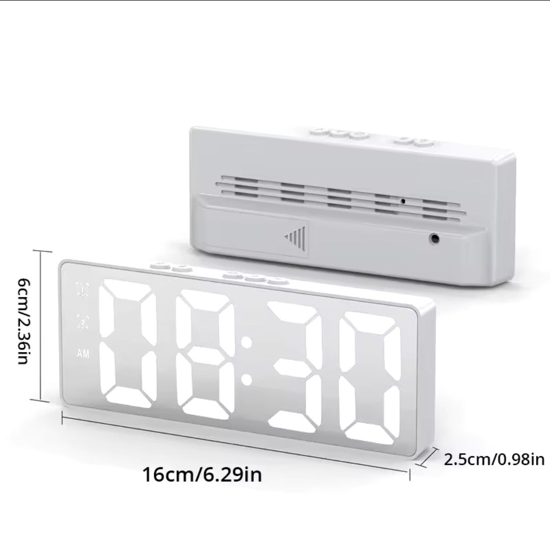 Электронные часы будильник лед лэд часи led clock alarm ледчаси белый