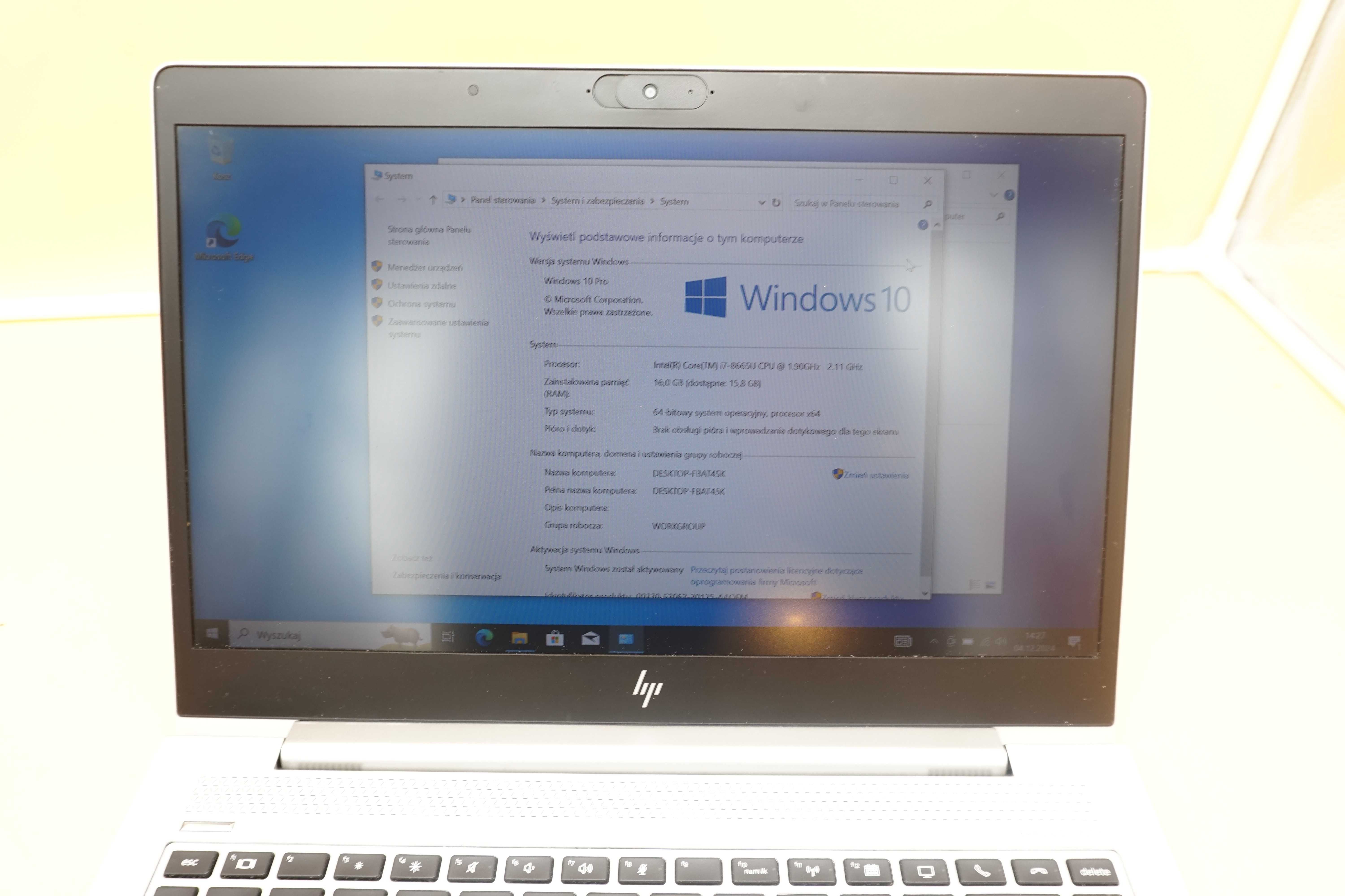 Laptop HP, Compaq EliteBook 840 G6 i7-8565U 16GB 256GB sreb 14 "
