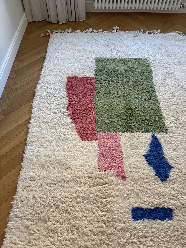 Berberyjski dywan Beni Ourain 170x250 cm – ręcznie tkany, 100% wełna