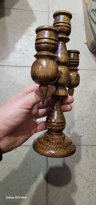 Підсвічник дерев'яний трійка