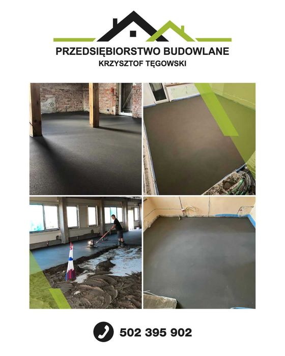 Posadzki maszynowe, tynki z agregatu. Wykończenia!