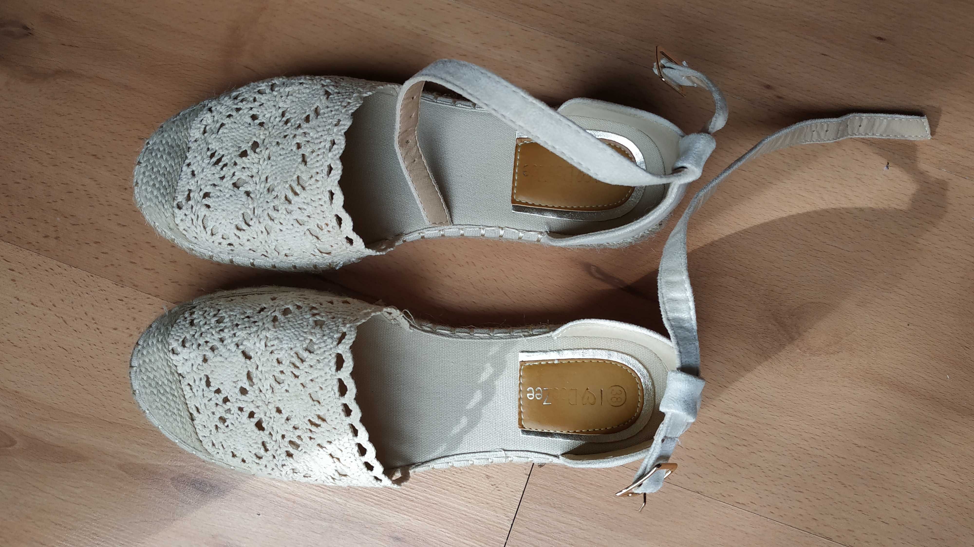 Beżowe espadryle DeeZee, roz. 38, NOWE