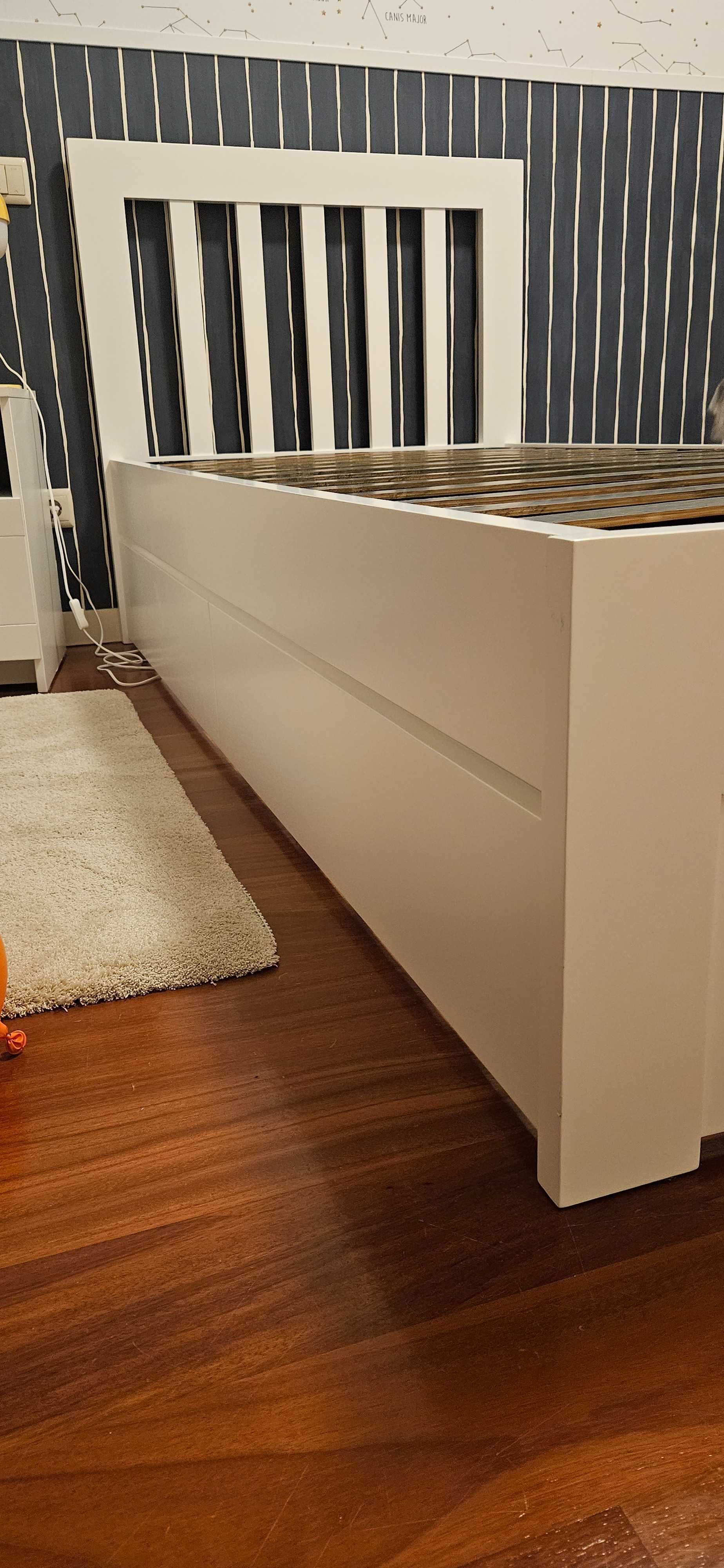 Cama Solteiro / Individual 90 cm lacada branco