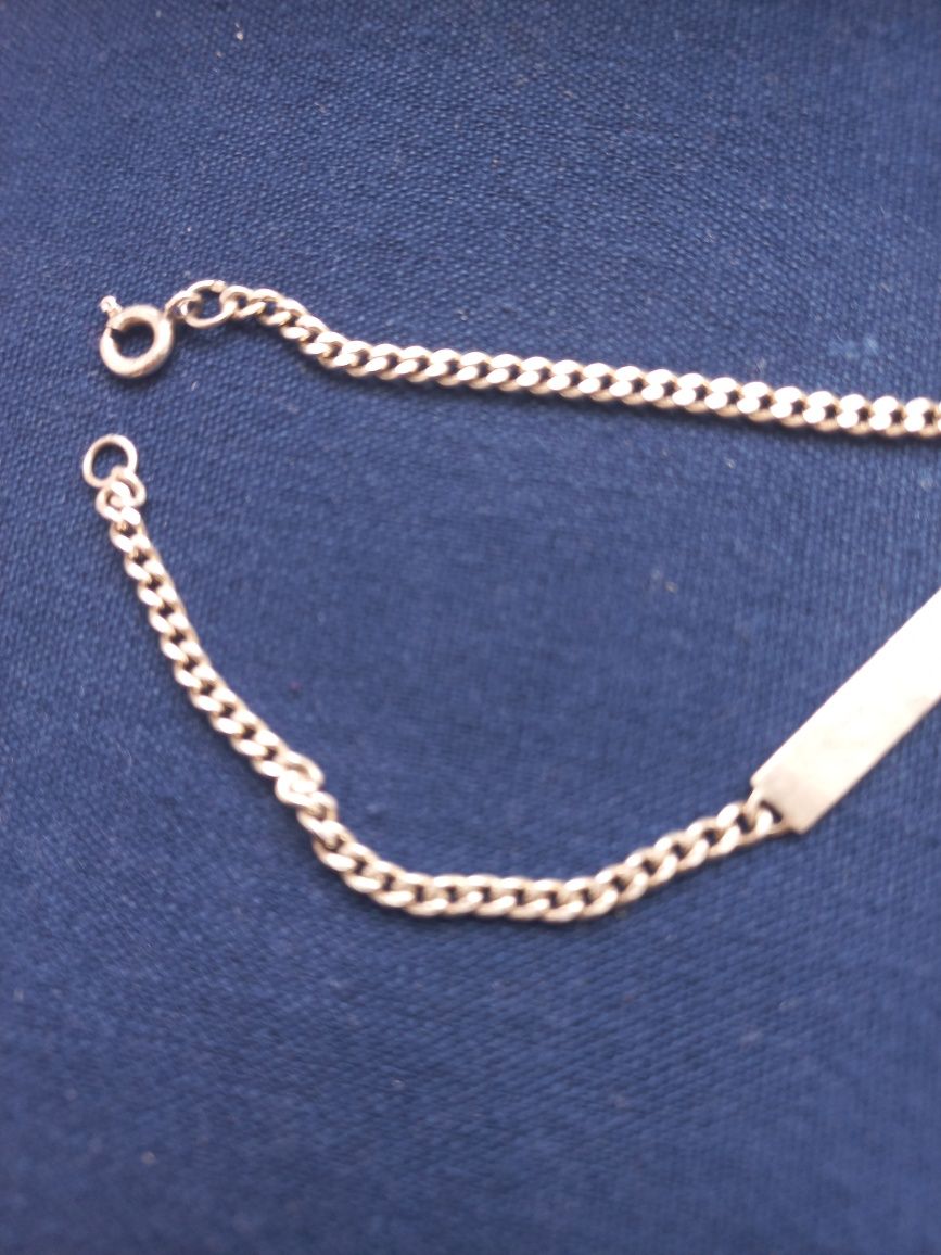 Pulseira de prata 925, com chapinha pra gravar..impecável