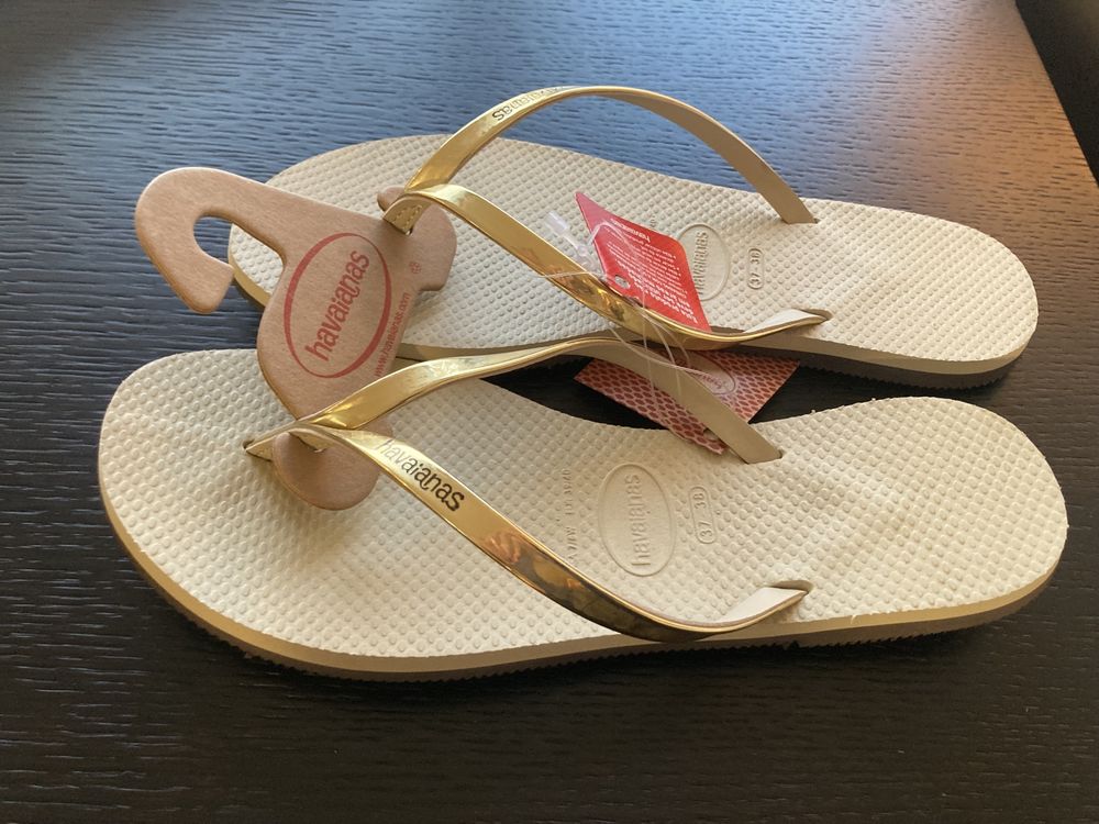 Havaianas Novas Mulher 37/38 Douradas