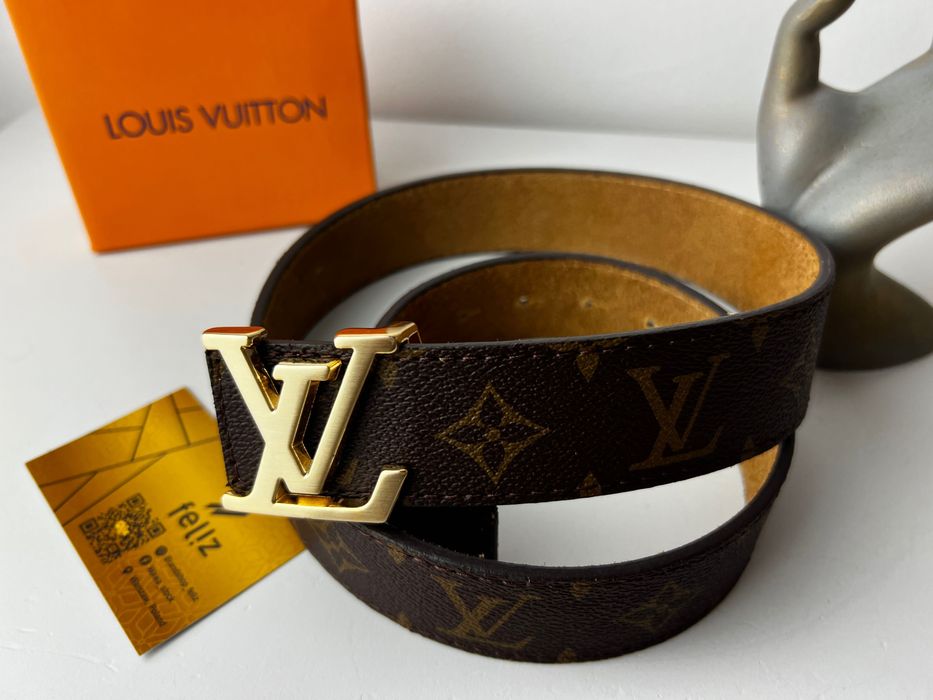 Pasek skórzany Louis Vuitton monogram skóra naturalna LV Premium