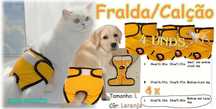 Fralda / Calção (reutilizável) para Cão ou Gato.