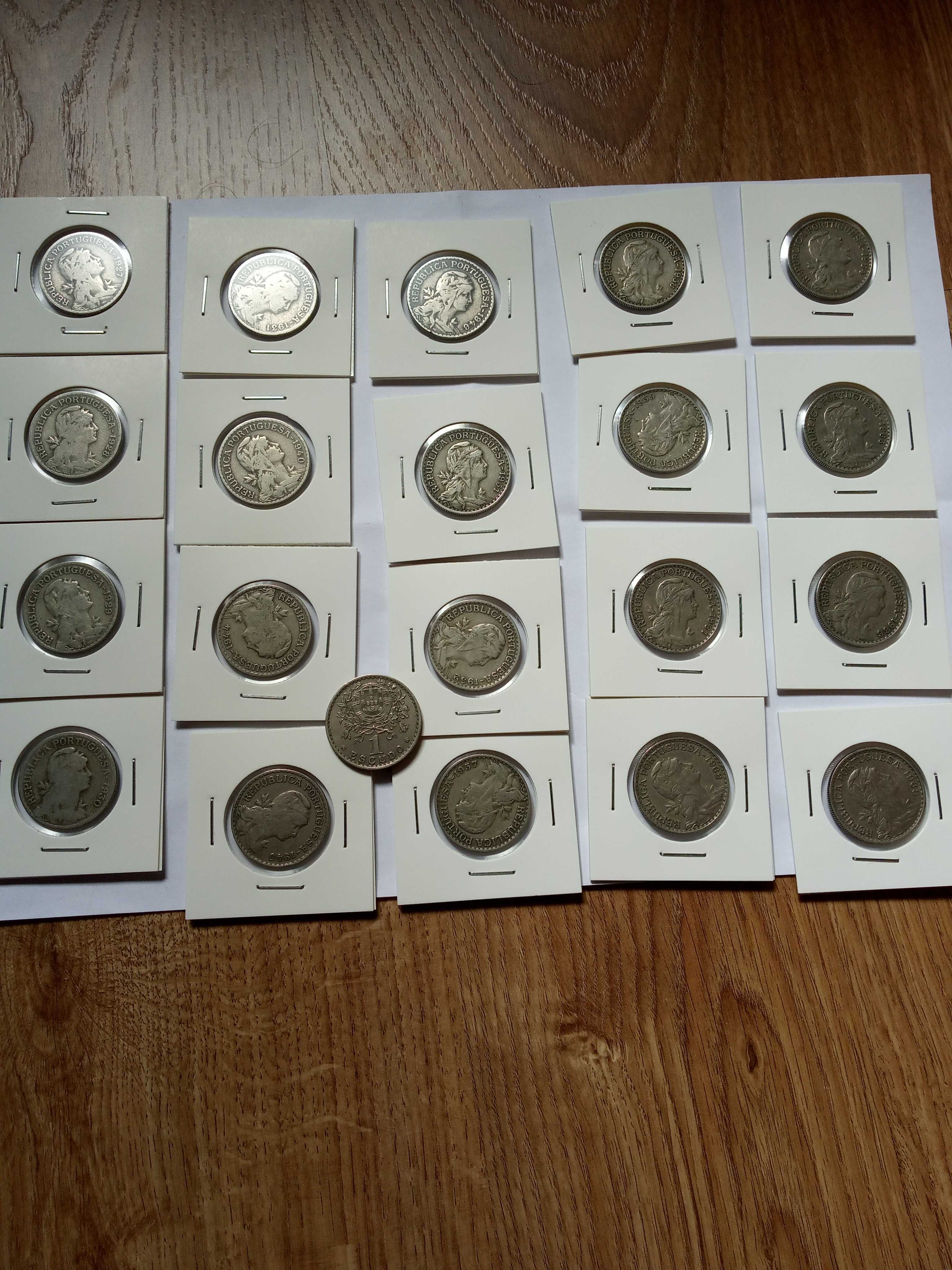 coleção incompleta de moedas de 1 esc. alpaca - aceito trocas