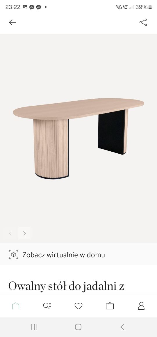 Owalny stół Bianca 200x90 Westwing Collection super cena!!