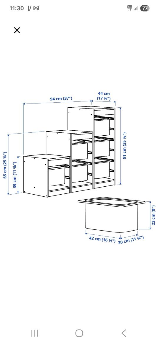 Półka Ikea Trofast z pojemnikami