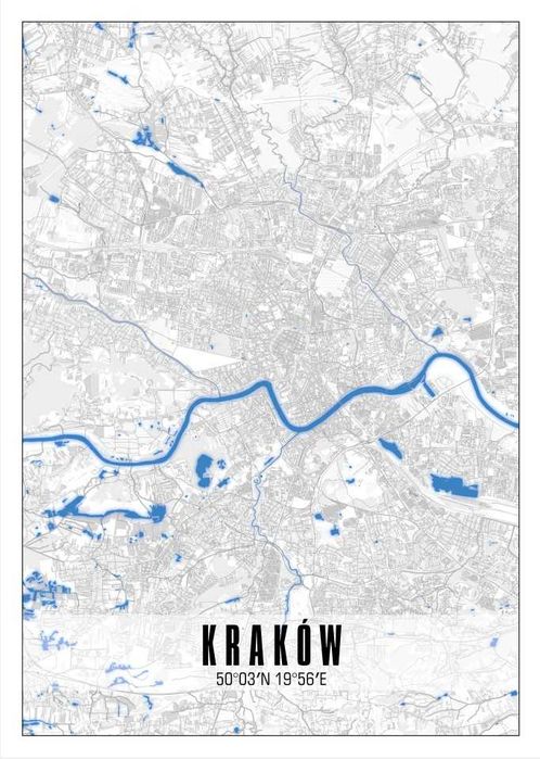 Mapy Plakaty - Warszawa Kraków Poznań Gdańsk Wrocław - Format B2