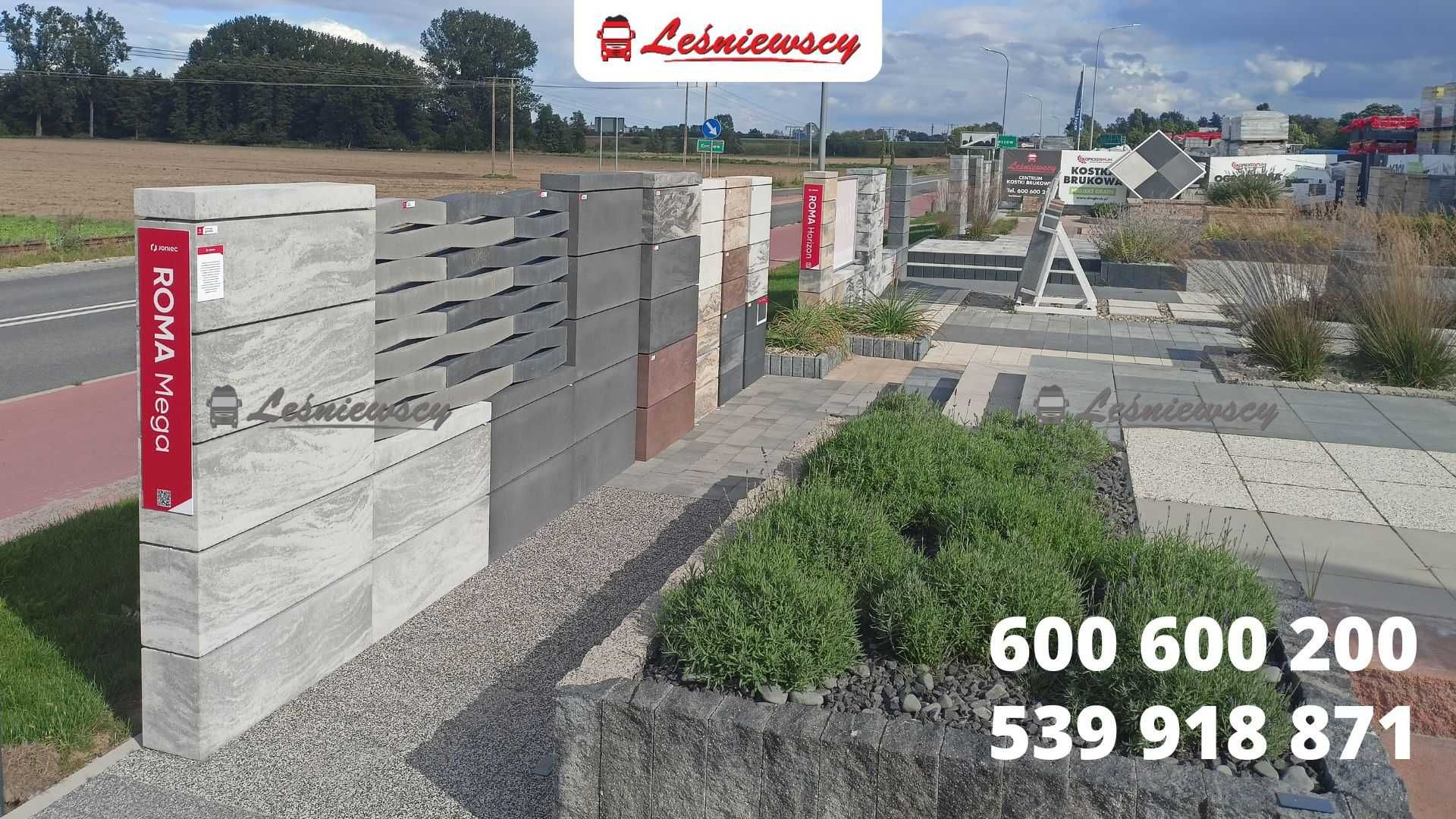 Pustak ogrodzeniowy 50x20x20 JONIEC Roma Horizon bloczek modułowy ONYX