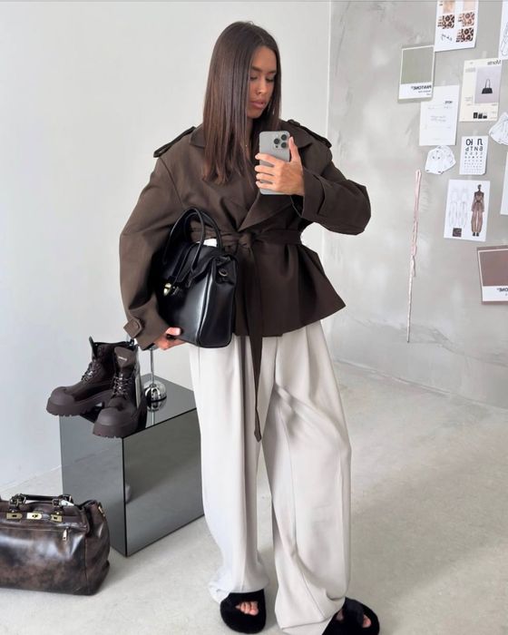 Тренч зара zara укороченный короткий бежевый косуха кожанка куртка