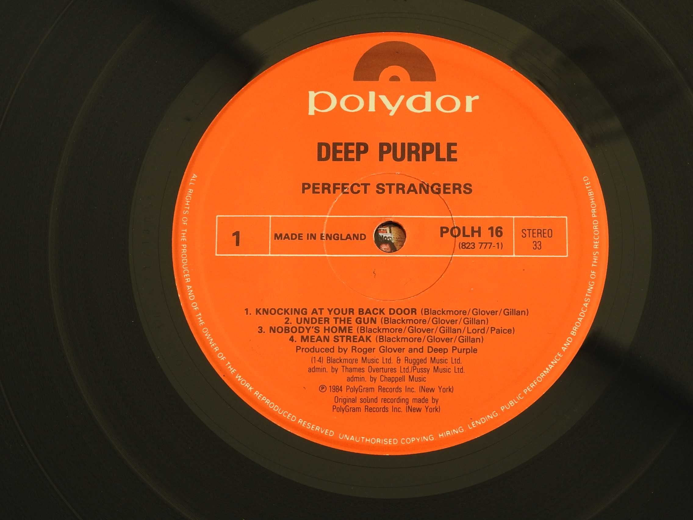 Deep Purple ‎Perfect Strangers ‎LP 1984 UK пластинка Британия NM 1pres