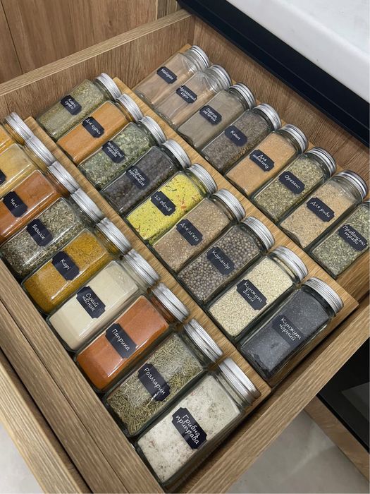 Набір прямокутних баночок для спецій