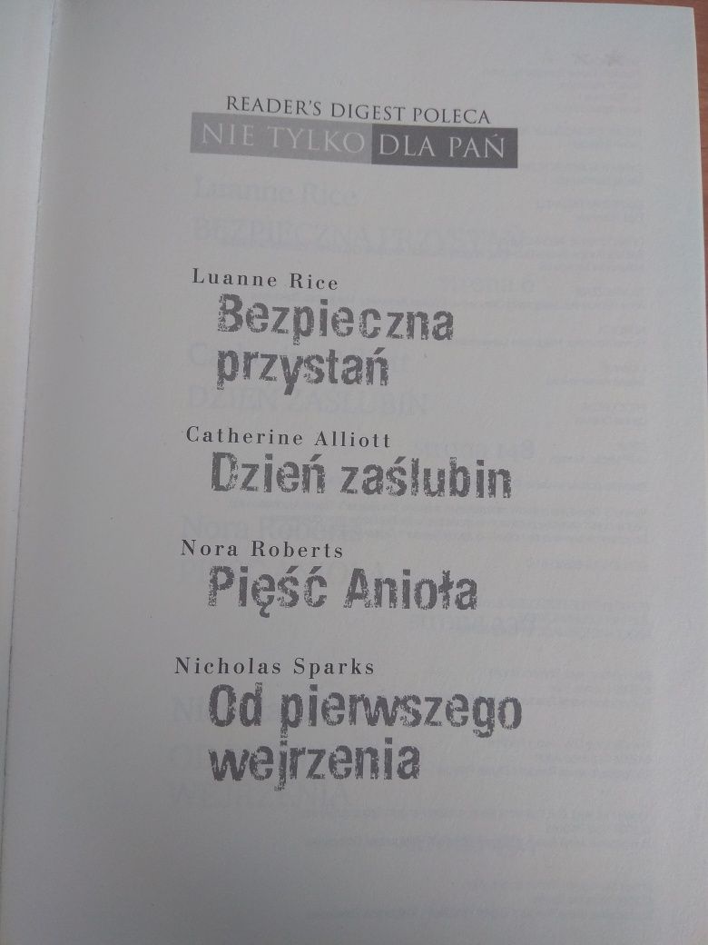 Książka Bezpieczna przystań,dzień zaślubin,pięść anioła,od pierwszego