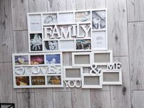 Zestaw białych ramek za zdjęcia ramka biała love family