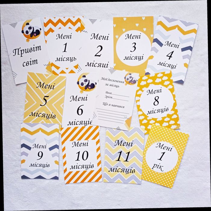 Картки для фотосесії малюка по місяцях, карточки для фотосессии ребенк