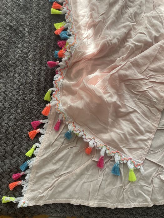 Kolorowa dziewczęca tunika boho z haftem i frędzlami 14 lat 164 cm