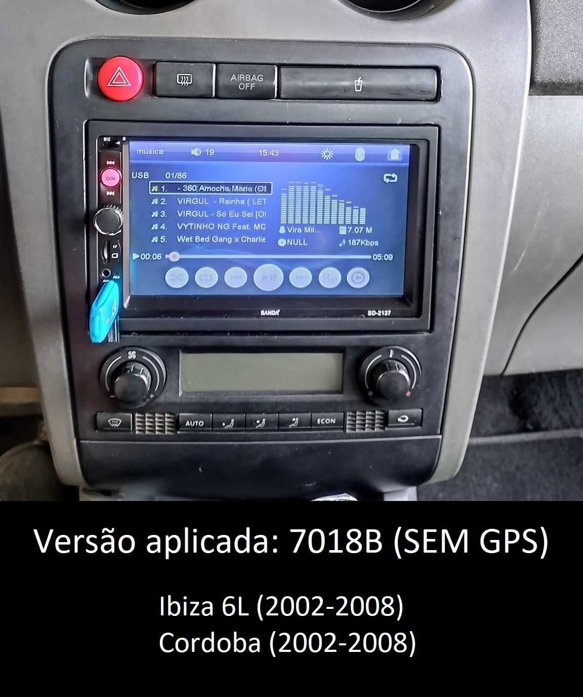 Rádio 2DIN • SEAT • Ibiza 6L • Arosa • Alhambra • Córdoba • Android