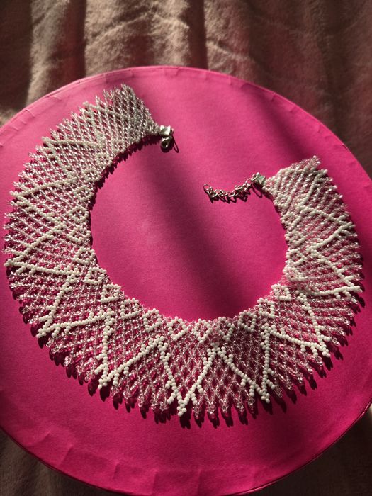 Прикраса, силянка, бісер, білий, прозорий