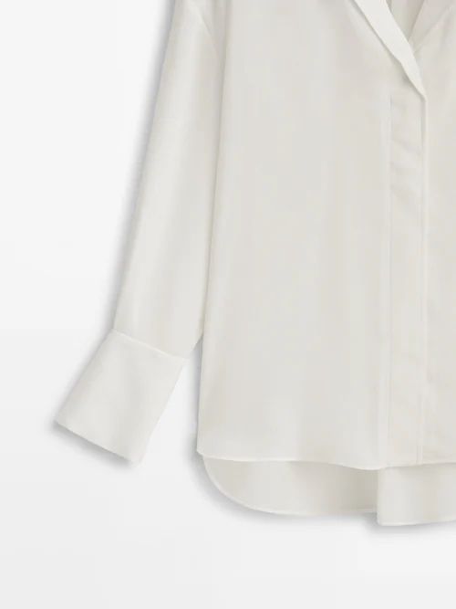 Шовкова класична блуза сорочка рубашка блузка Massimo dutti 34 36