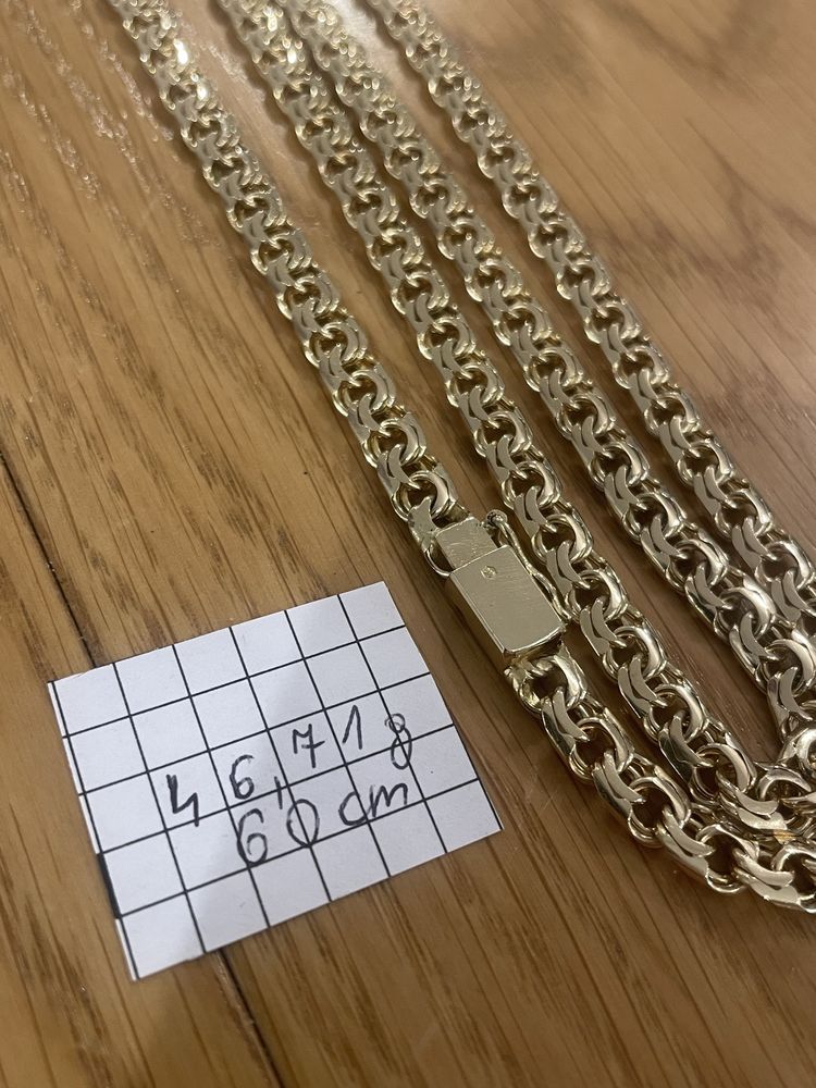 Złoty łancuszek galibardi 60 cm 46.7 g nowy