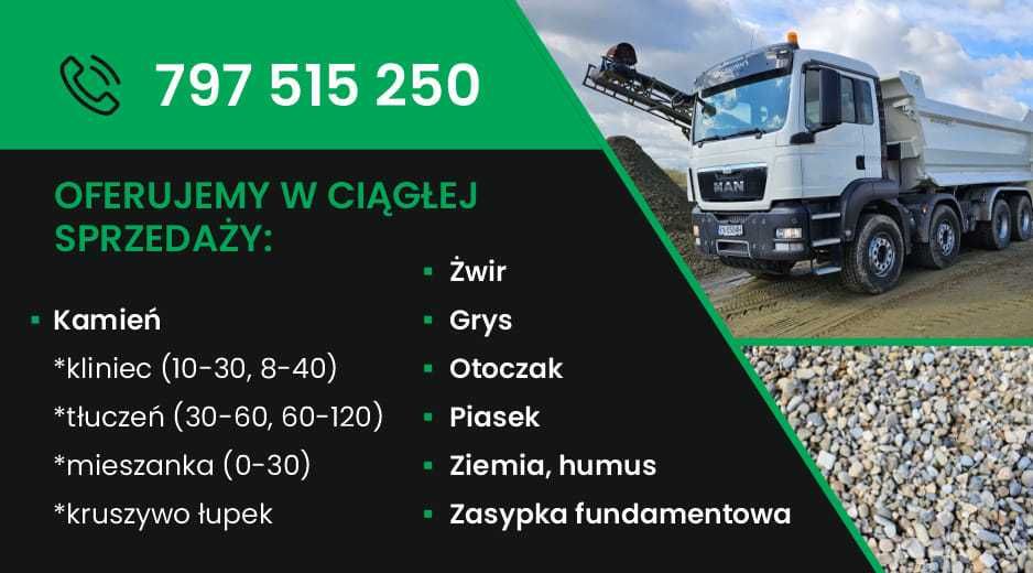 Transport kruszyw, ziemia, piasek, kamień, kamienie ozdobne