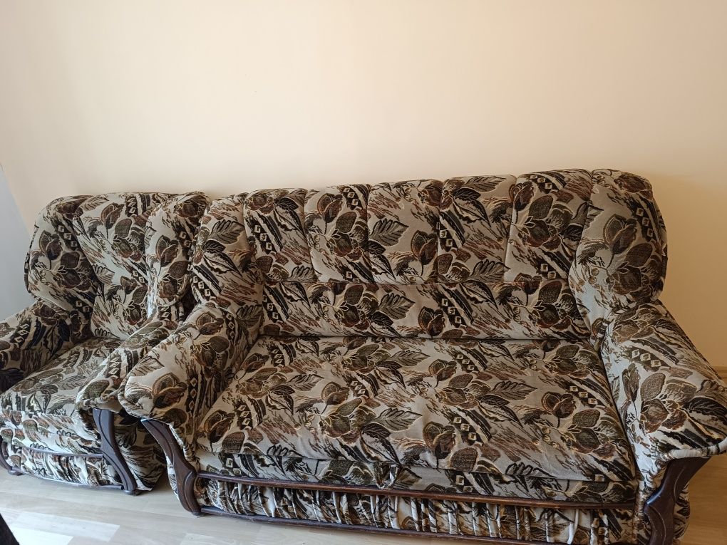 sofa z fotelem za darmo, używana, w dobrym stanie