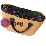 Czarny organizer do OBAG MINI Welur Velvet Pawie Oczko 2kieszenie OMAY