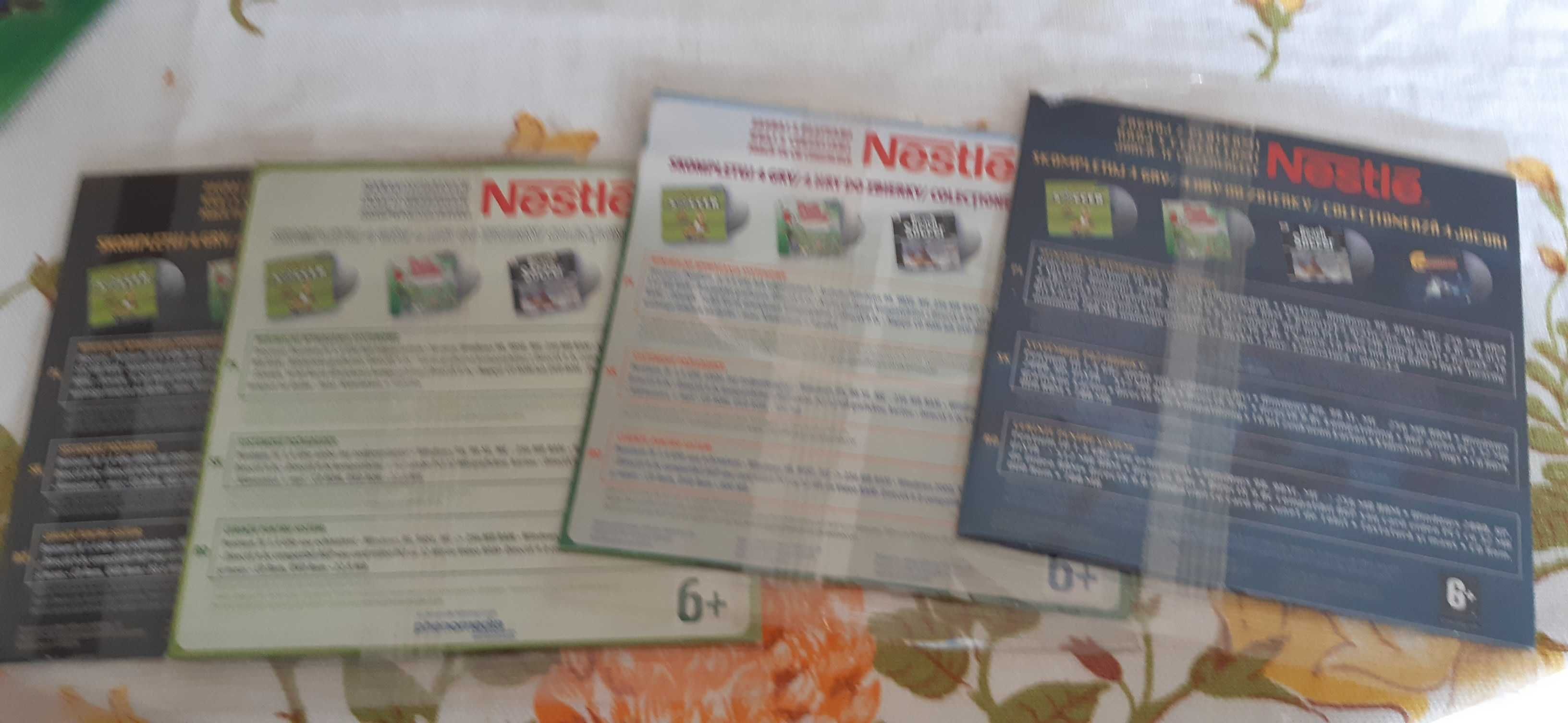 zestaw 4 gier pc , nowe w folii pet soccer i inne z nestle