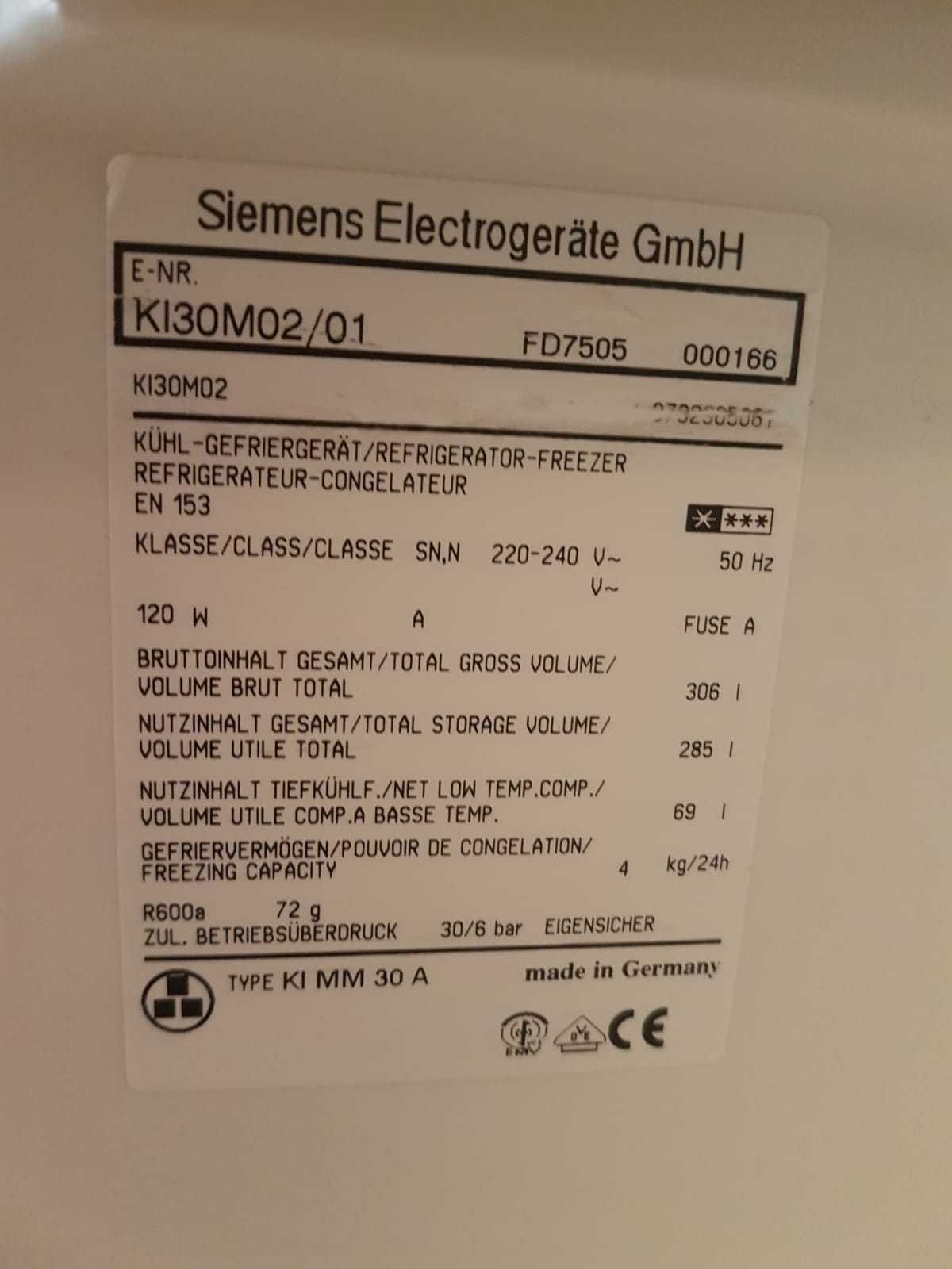 Lodówko zamrażarka Siemens KI30M02 do zabudowy używana uszkodzona