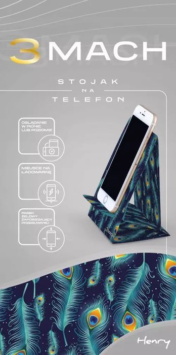 Stojak na telefon Pawie pióra 3MACH. Henry