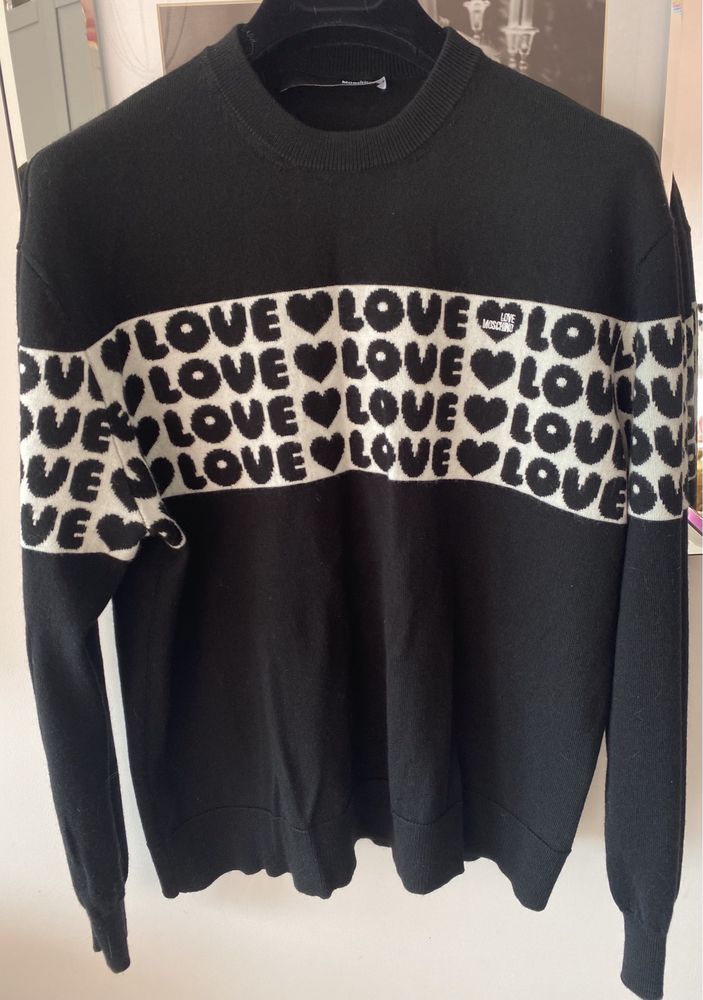 Love Moschino sweter Hearts nowa kolekcja M 38/40