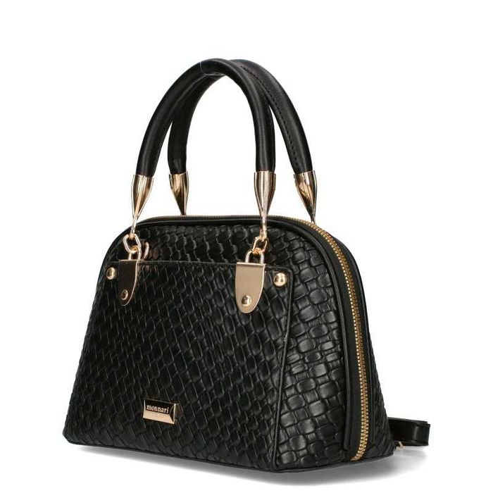 Monnari torebka damska kuferek z kolekcji PREMIUM czarna skórzana