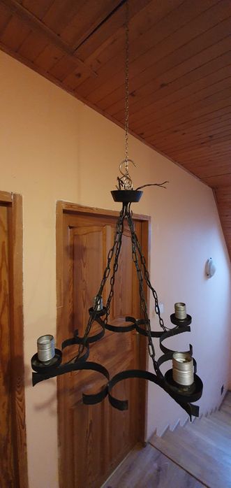 PRL żyrandol metalowy czarny 4 żarówki E27