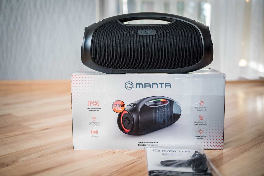 Głośnik Bluetooth Przenośny  Manta SPK320 120W Powerbank,stan igła !